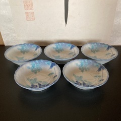 ✨ほぼ未使用✨ 【磁器製】 絵付け 小皿 5枚セット