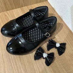 フォーマルシューズ　19.5 19 20 黒 冠婚葬祭 発表会 の画像