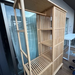 【美品】IKEA NORDKISA 竹製ワードローブ・衣類収納ラ...