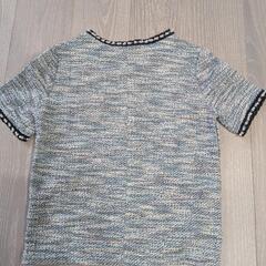 新品　ZARA ツイード風ビーズネック半袖Tシャツ　の画像