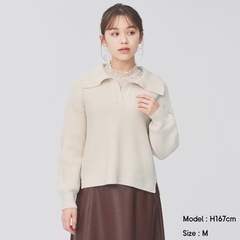 【GU】スキッパーカラーセーターの画像