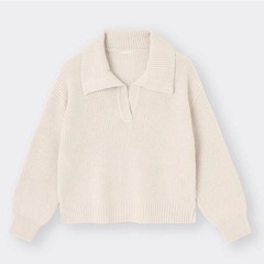 【GU】スキッパーカラーセーターの画像