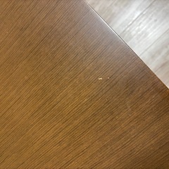 ニトリ木製ブラウンダイニングテーブル セットチェア2脚の画像