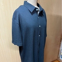 ダークブルー 半袖ボタンシャツ　サイズMの画像