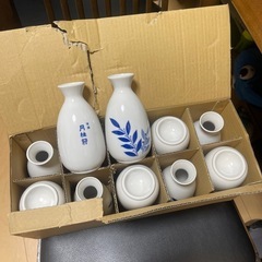 陶器製徳利セット 白青葉模様 10個セット まとめ売り