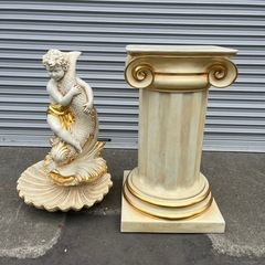 エンジェル　陶器　オブジェ　美術品　ロコロ調　アンティーク　ヴィンテージ　高さ約160cm の画像