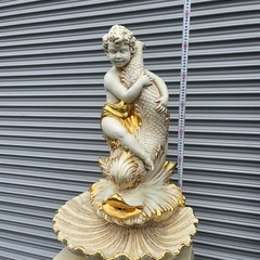 エンジェル　陶器　オブジェ　美術品　ロコロ調　アンティーク　ヴィンテージ　高さ約160cm の画像