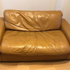ウニコ unico ブラウン レザーソファ 2人掛け
