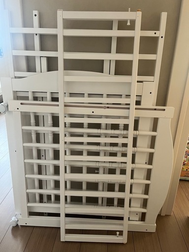 値下げ‼️ベビーベッド ホワイト 120cm×70cm