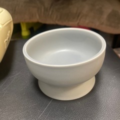 グレー 陶器製 犬用フードボール 猫 ペット 皿の画像