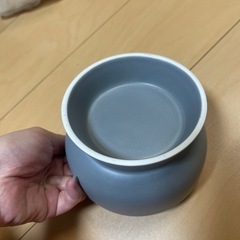 グレー 陶器製 犬用フードボール 猫 ペット 皿の画像