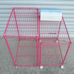 配達先決定🚚　無料配達します🚚女性向けピンク雑貨まとめて💖スチールラック💖かご・ケースなど💖の画像