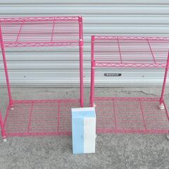 配達先決定🚚　無料配達します🚚女性向けピンク雑貨まとめて💖スチールラック💖かご・ケースなど💖の画像