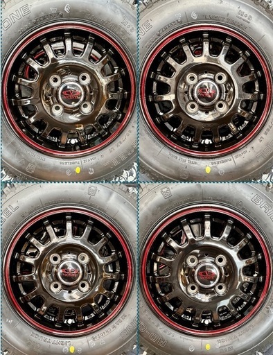 「商談中」⑦軽トラ・箱バン用の新品ゴツゴツタイヤと中古美品ホイールとナット付き