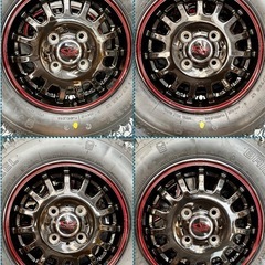 ⑦軽トラ・箱バン用の新品ゴツゴツタイヤと中古美品ホイールと