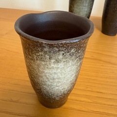 湯飲みセット グラスセット 5個セット 白と茶のグラデーションの画像