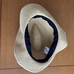 【20%値下げしました！】リボン付きベージュ麦わら帽子の画像