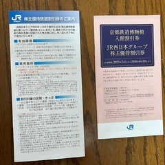JR西日本株主優待鉄道割引券の画像