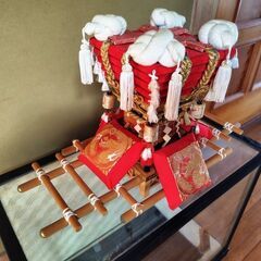 太鼓台 布団太鼓 ガラスケース付き 置物 オブジェ の画像