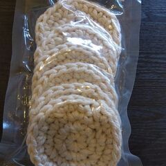 編み物コースター(5枚入・白）