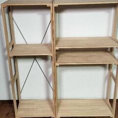 ニトリ　無垢材　棚　2個セットの画像