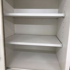 【ジャングルジャングル広陵店】食器棚　ニトリ　白　☆ジモティー特別価格☆の画像