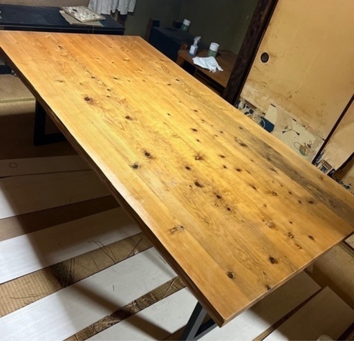 【配送可】天然木2mテーブル一枚板