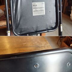 ニトリ 折りたたみチェア レストBK パイプイス 椅子 ブラック /HJ-0503の画像