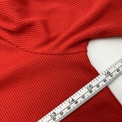 ANGELINA アンジェリーナ トップス 半袖 赤 リブ クロップド丈 レースアップデザイン レディース 伸縮素材 Tシャツ風カットソー パンツ別売 送料無料の画像