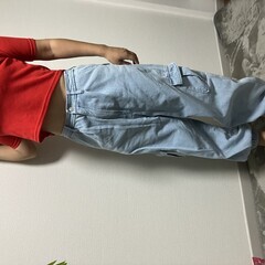 ANGELINA アンジェリーナ トップス 半袖 赤 リブ クロップド丈 レースアップデザイン レディース 伸縮素材 Tシャツ風カットソー パンツ別売 送料無料の画像