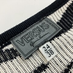 VERSUS ヴェルサス  トップス 38 ゼブラ柄 半袖 カットソー 白黒 クロップド イタリア製 レディース 送料無料の画像