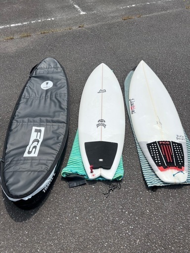 サーフボード2本　ハードケース　ソフトケース2本セット