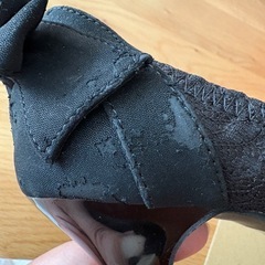 ピンヒール黒バックリボンパンプス24.5cmの画像
