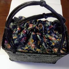 籐籠バック　中古品の画像