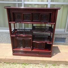 和風の木製収納棚（整理棚）の画像