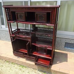 和風の木製収納棚（整理棚）の画像