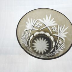 江戸切子 ロックグラス ブラウン系 直径9.3cm 高さ8.6cm 札幌 西岡店の画像