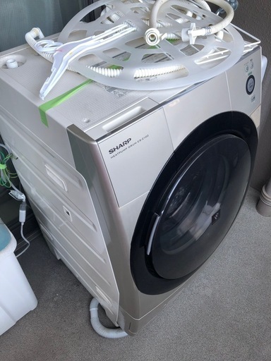 無料】SHARP ドラム式洗濯機 ES-Z100-NR（洗濯OK／乾燥NG）2013