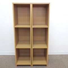 新札幌 / NITORI ニトリ 連結できるNカラボスリム 2個セット 幅22.4×奥行29.8×高さ87.8cm カラーボックス 収納棚 / No.3429の画像