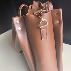 SHEEP ２WAYフェイクレザーショルダーバッグ ブラウン 新品未使用の画像