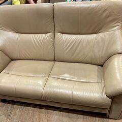 【愛品館 市原店】馬場家具Granz　革張り2人掛けソファ②（B...