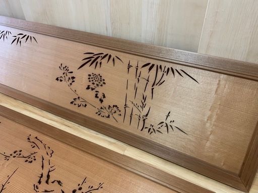 欄間　木製　木彫　襖　らんま　古い彫刻　格子建具　木彫り　当時物　うめ模様　松竹 欄間 木製 木彫 襖 らんま 古い彫刻 格子建具 木彫り 当時物 うめ模様 松竹