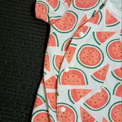 【スイカ可愛い】ロンパース　前開き　サイズ60～70 夏らしい　涼しげの画像