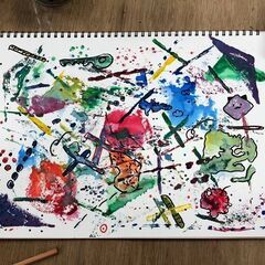 【アトリエべる小金井教室】💞有名絵画風にしちゃおう❣️ゴッホ風ひまわりに挑戦🌻🎨の画像