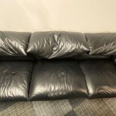 【Cassina】 ソファ カッシーナ 675 MARALUNGA マラルンガ 3人掛けソファ 本革 ブラックの画像