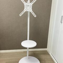 テレビスタンド テレビ台 キャスター付き 90度回転 ホワイト 白の画像