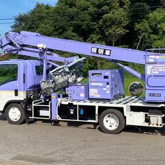 【K-0010】いすゞ　エルフ　NPR75N　照明車 トラック　1万km　平成20年式　タダノ LS-1800　3段ブーム　18ｍ　照明6本の画像