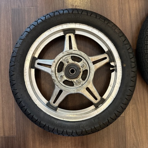 バラ売り不可！ホーク2純正 前後ホイール【難アリ】 　スプロケ付　バリ山タイヤ付