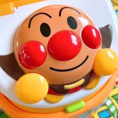 付属品完備★アンパンマン よくばりビジーカー 押し棒+ガード付き お子様のはじめての乗用の画像