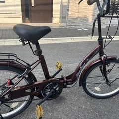 折りたたみ自転車 ダークブラウン　20インチの画像